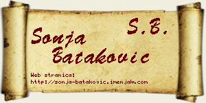 Sonja Bataković vizit kartica